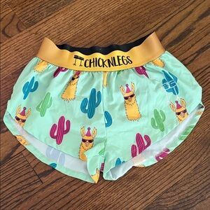 ChicknLegs Women's Athletic Shorts - Cactus Llama Print